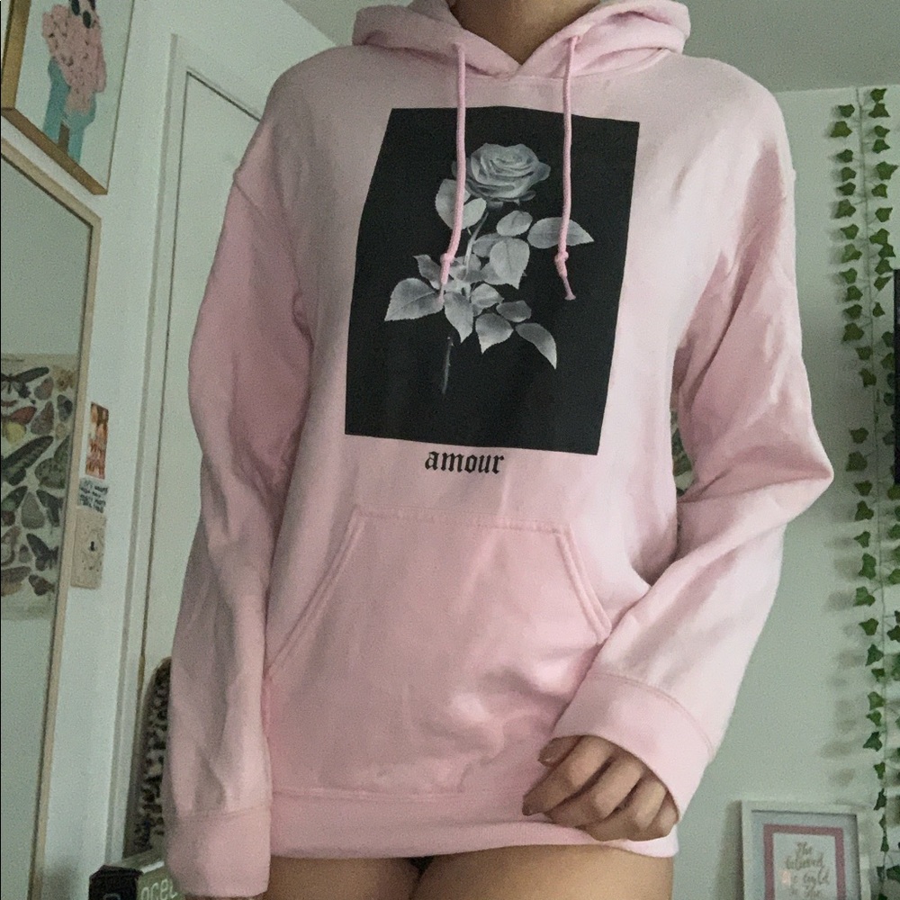 Pink graphic hoodie